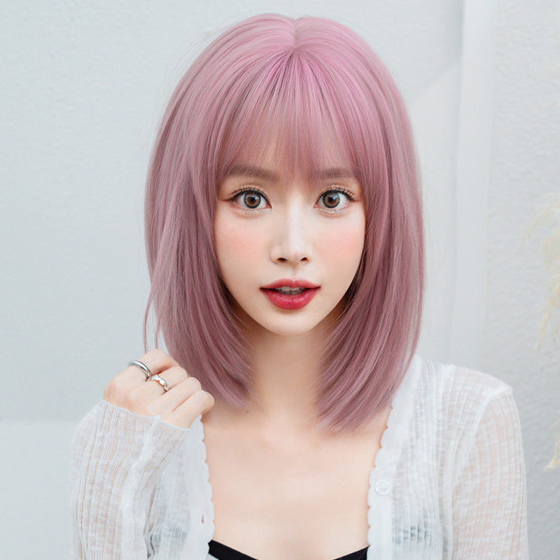 Pink Short Straight Hair Wig  PL52579