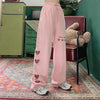 Love Embroidered Casual Pants PL51652