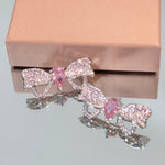 Pink Bow Necklace Earrings PL52019