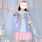 Cute blue uniform set + bag PL51826