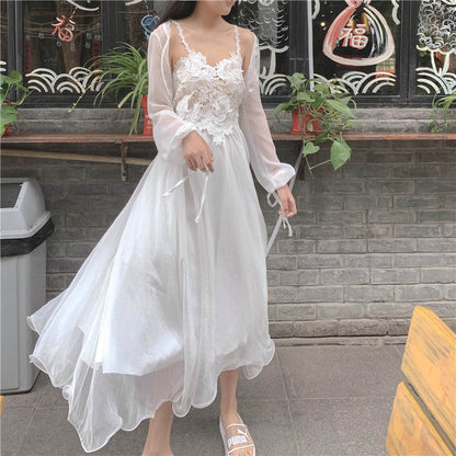 Lace hollow sling top PL52070