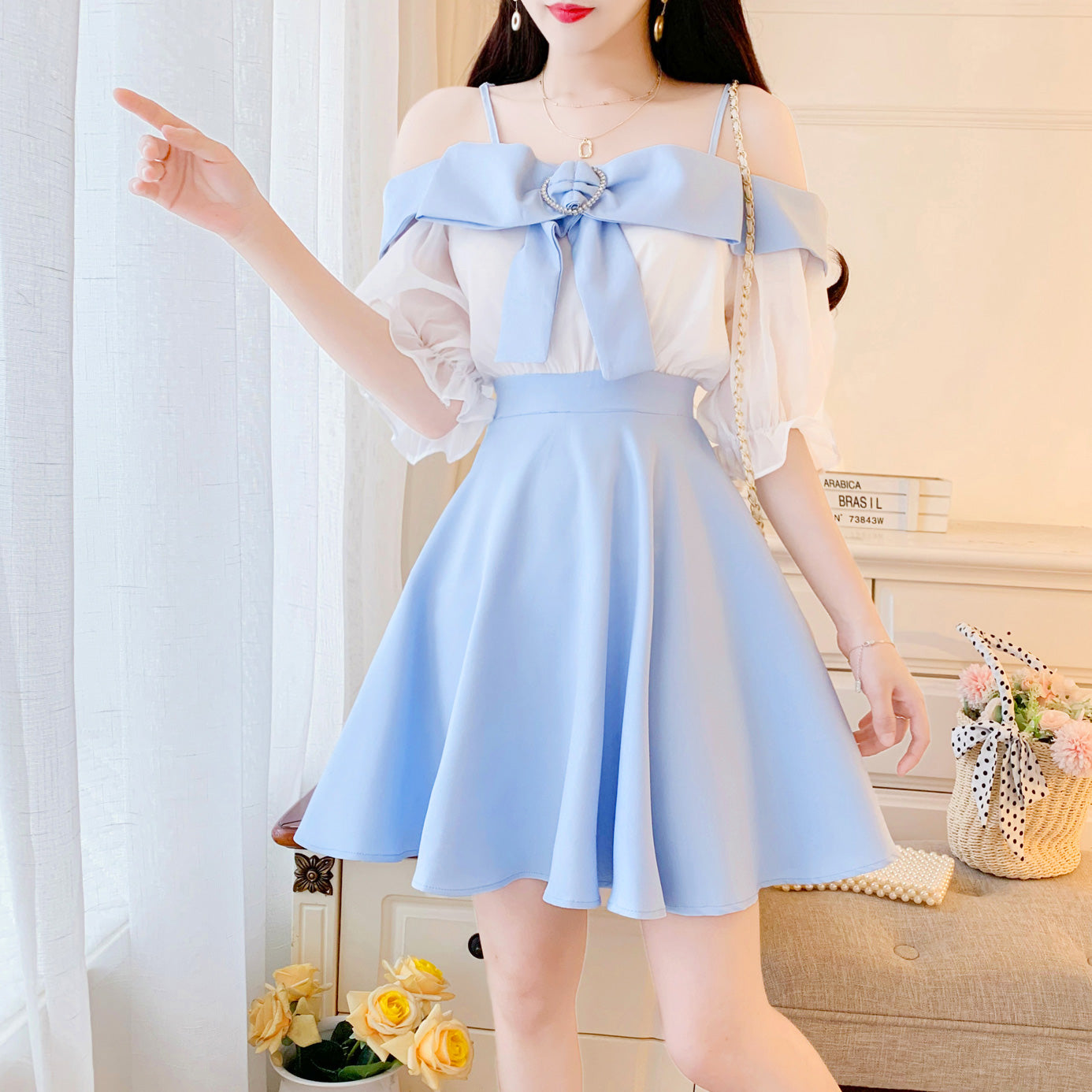 Bowknot suspender dress PL51524