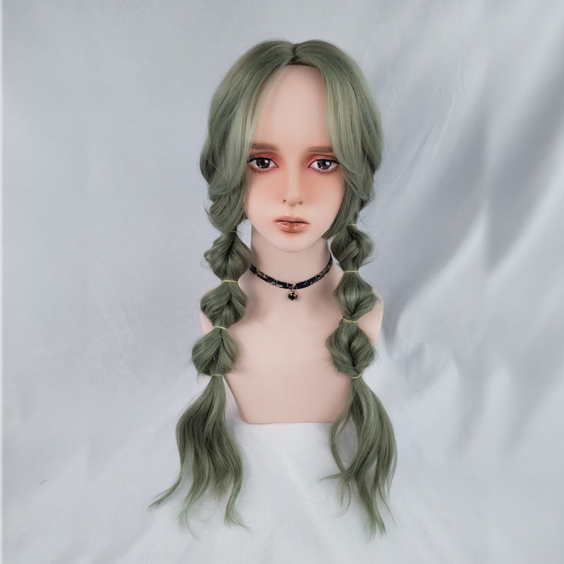 Long green wig PL50040