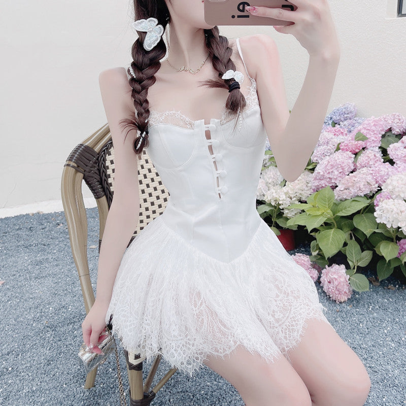 Sexy lace suspender dress PL51745