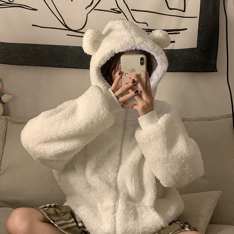 Cute bear hooded sweater  PL50832