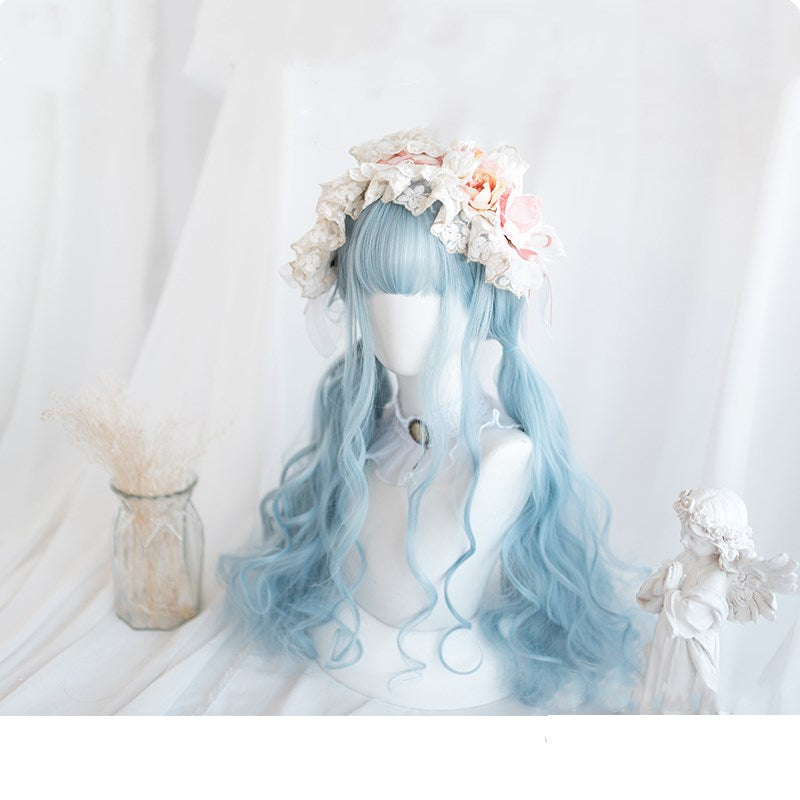 Lolita blue long curly hair wig PL51723