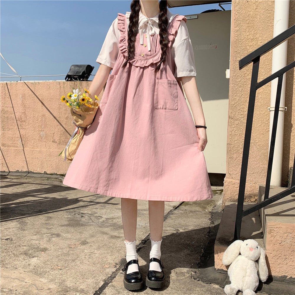 Cute Lolita Sling Dress + Shirt PL51638