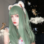 Lolita light green long straight wig PL51735