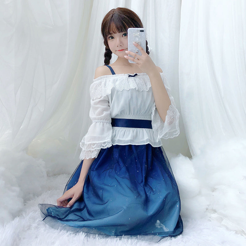 lolita starry sky gradient dress PL50290