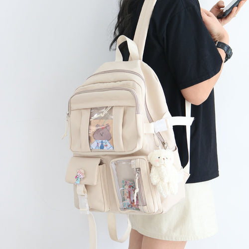 Cute Bear Pendant Backpack PL51280