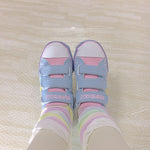 Powder blue canvas shoes PL51084