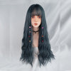 Blue Gray Long Curly Wig PL50021