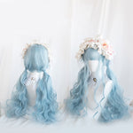 Lolita blue long curly hair wig PL51723