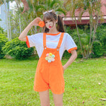 Orange overalls + T-shirt 2-piece set  PL52278