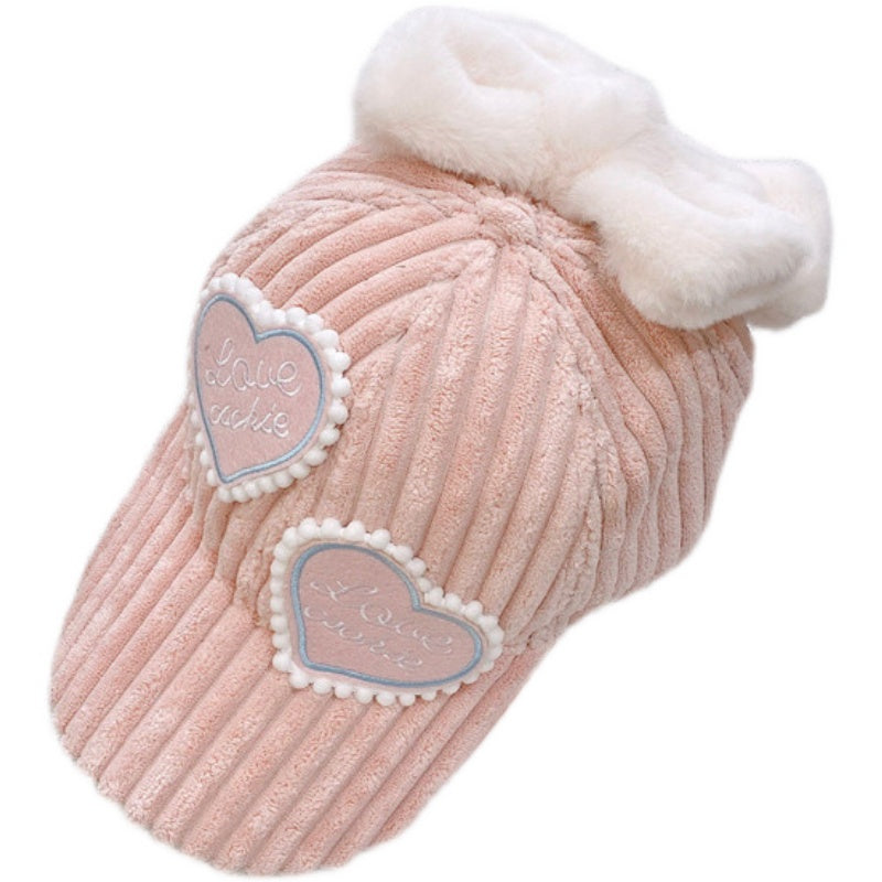 Cute peach heart peaked cap  PL52722