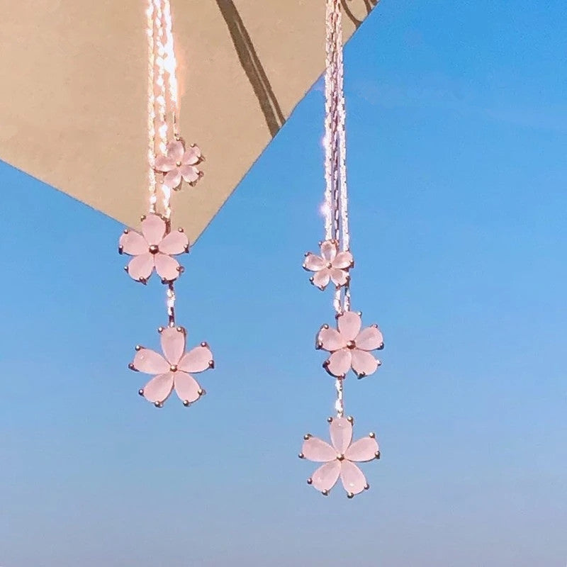 Pink cherry blossom earrings   PL50814