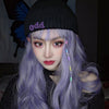 Purple long curly wig PL50635