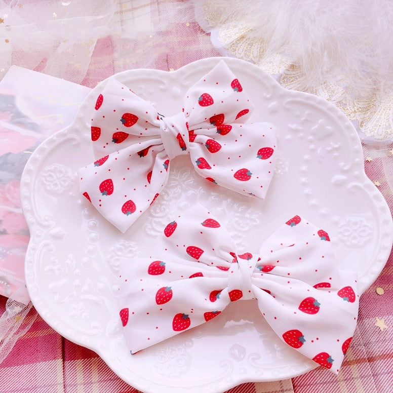 Strawberry Bow Hair Clip (2 pair)  PL52566