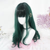 Green long curly wig PL50379