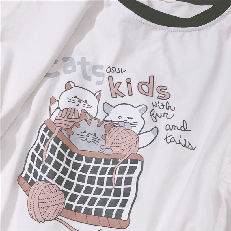 Harajuku cat T-shirt PL50381