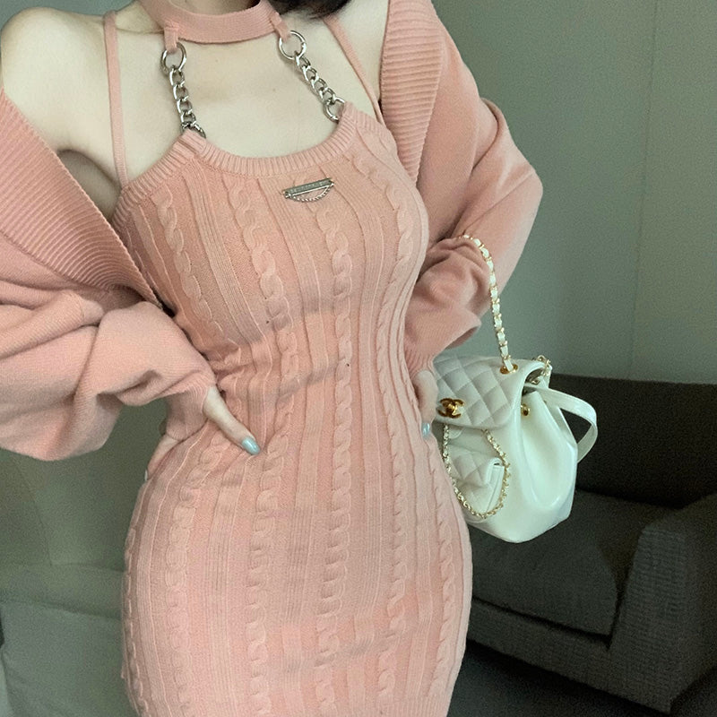 pink halterneck dress  PL52268