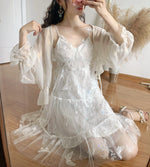 White mesh butterfly dress PL51678