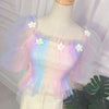 Rainbow gradient butterfly love top PL51488