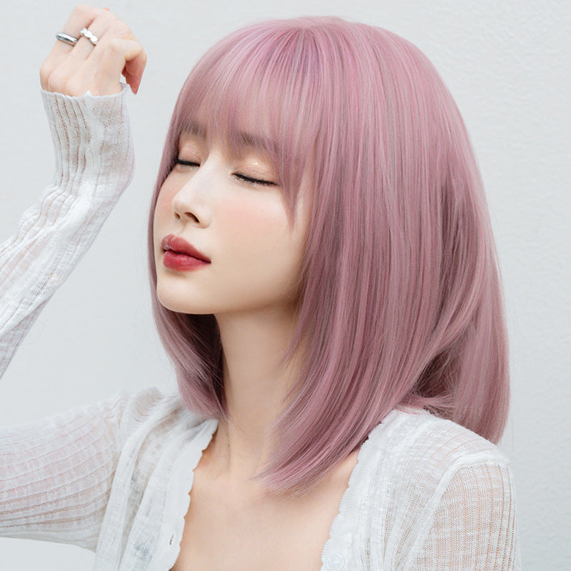 Pink Short Straight Hair Wig  PL52579