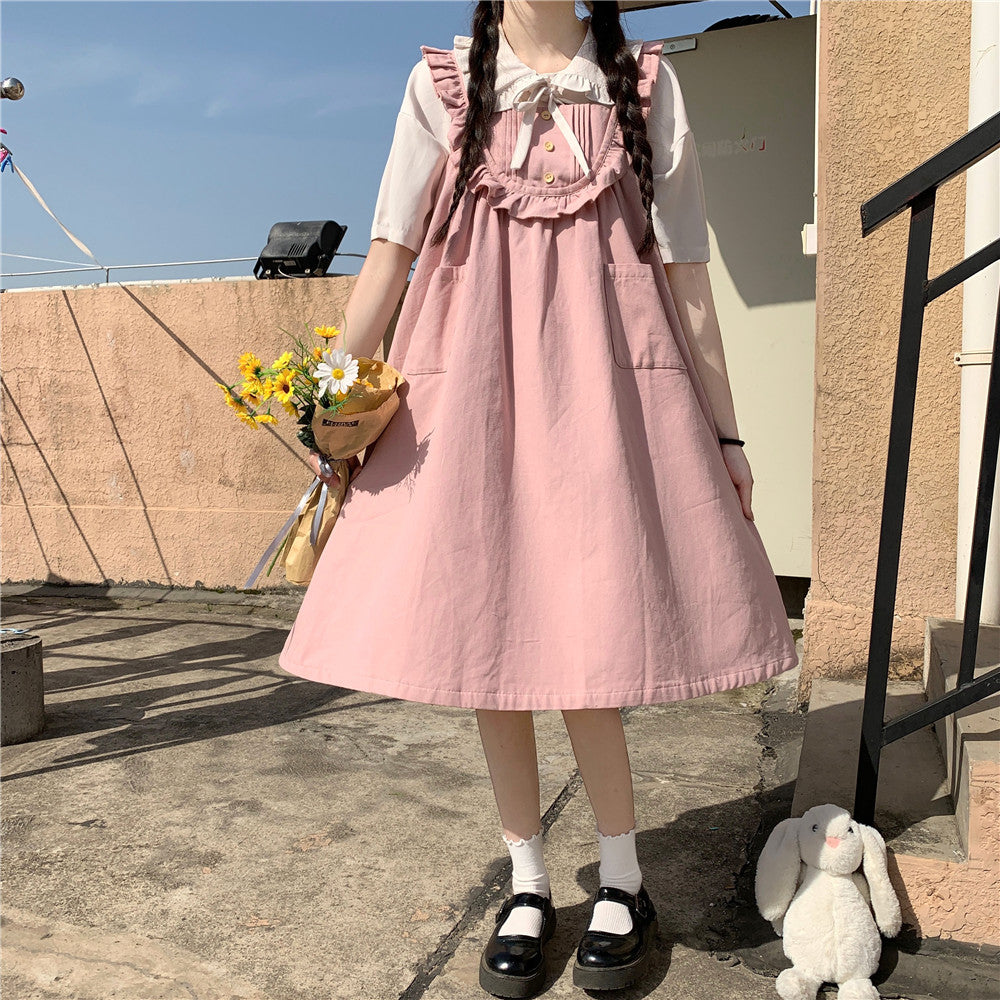 Cute Lolita Sling Dress + Shirt PL51638