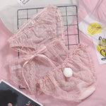 3 pieces of sweet lace panties PL51395