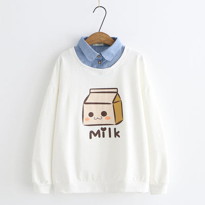 High collar milk box sweater PL20857