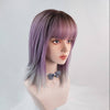 Purple short curly wig PL50632