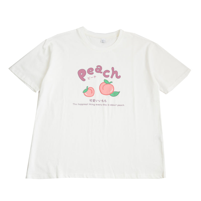 Cute peach blossom print T-shirt PL51688