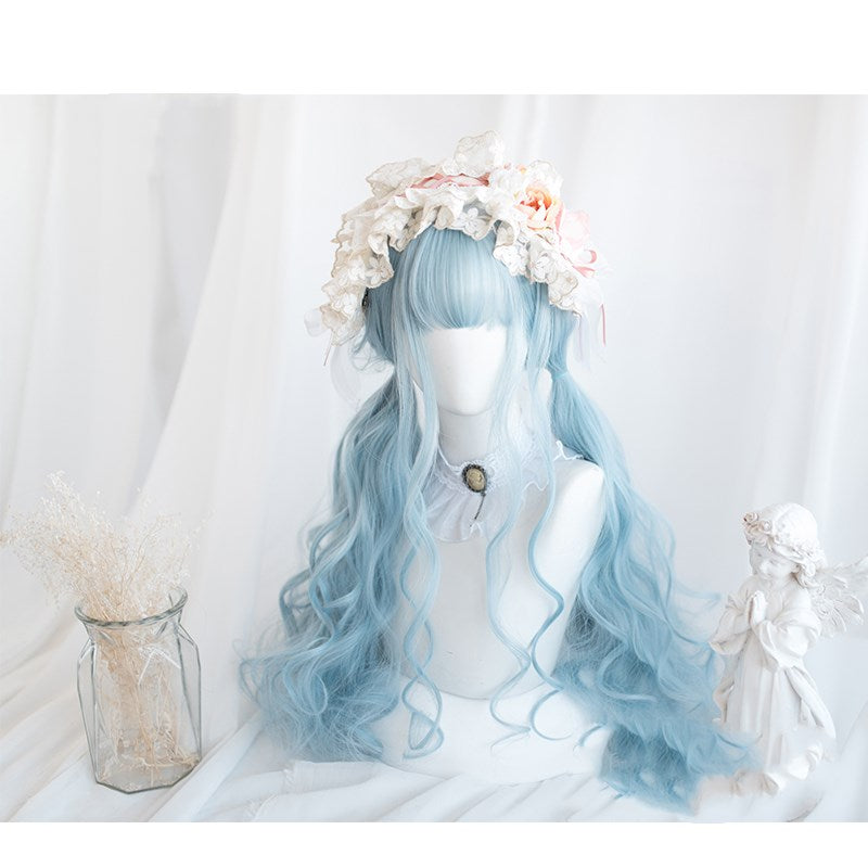 Lolita blue long curly hair wig PL51723