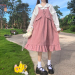 Cute all-match suspender skirt + shirt PL51331