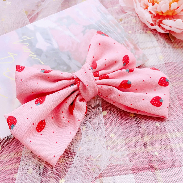 Strawberry Bow Hair Clip (2 pair)  PL52566