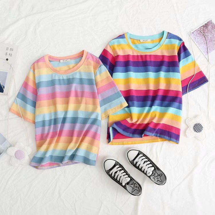 pastel rainbow T-shirt (send bag) PL50353