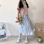 Blue plaid skirt PL50326