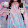 Peach Print Bat Sleeve Hoodie PL20883