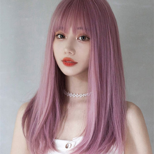 Lolita pink long straight wig PL51923