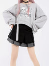 gray cartoon cropped sweatshirt  PL20579