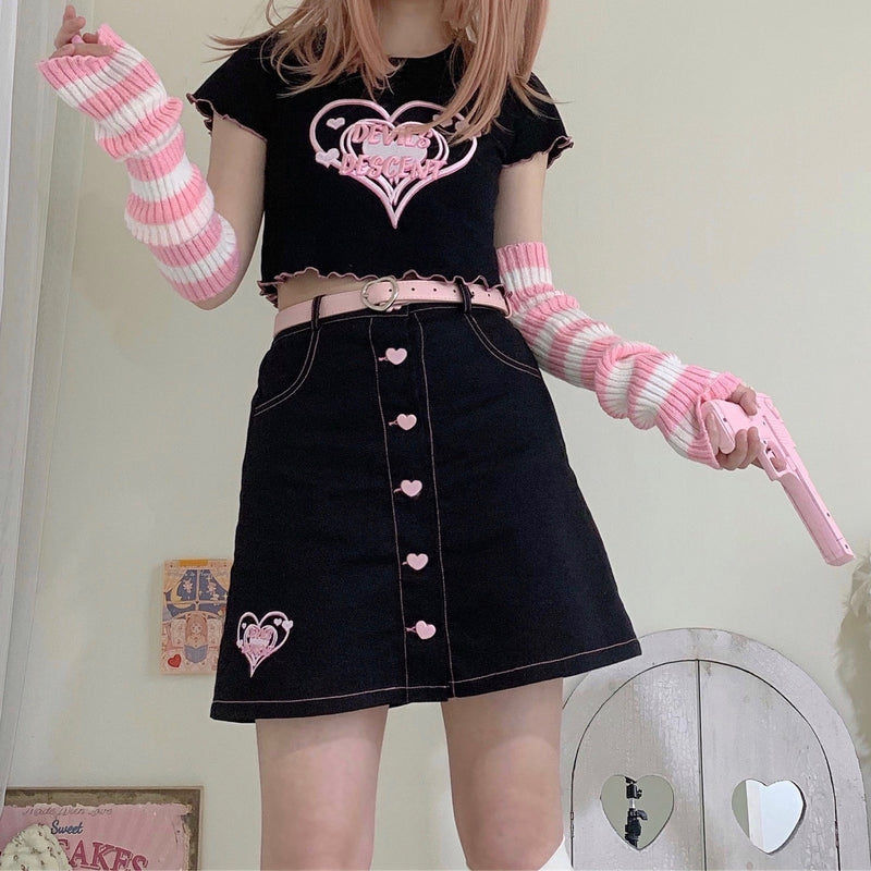 Harajuku Lolita Skirt + Top + Hand Sleeves PL51447