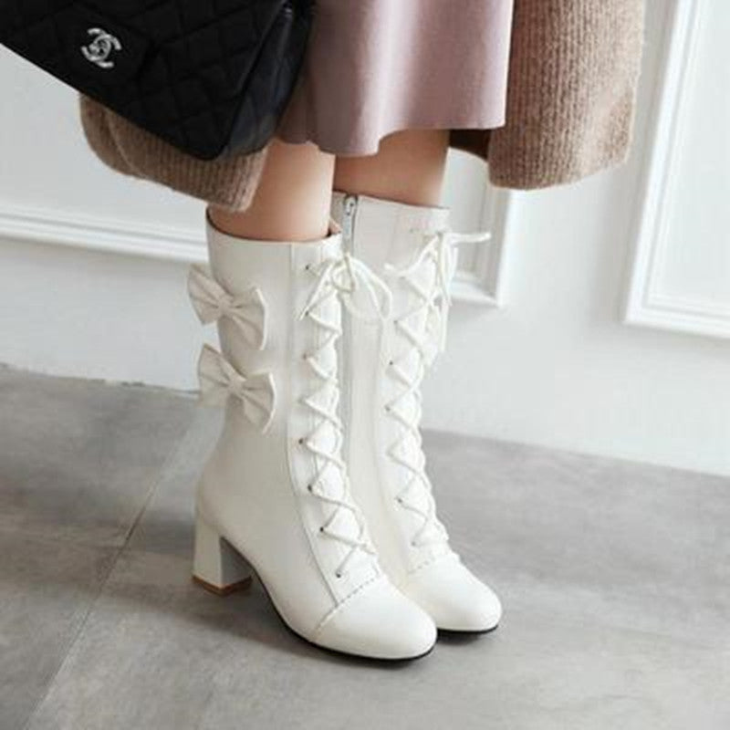 Lolita bow high boots PL21015