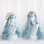 Lolita blue long curly hair wig PL51723