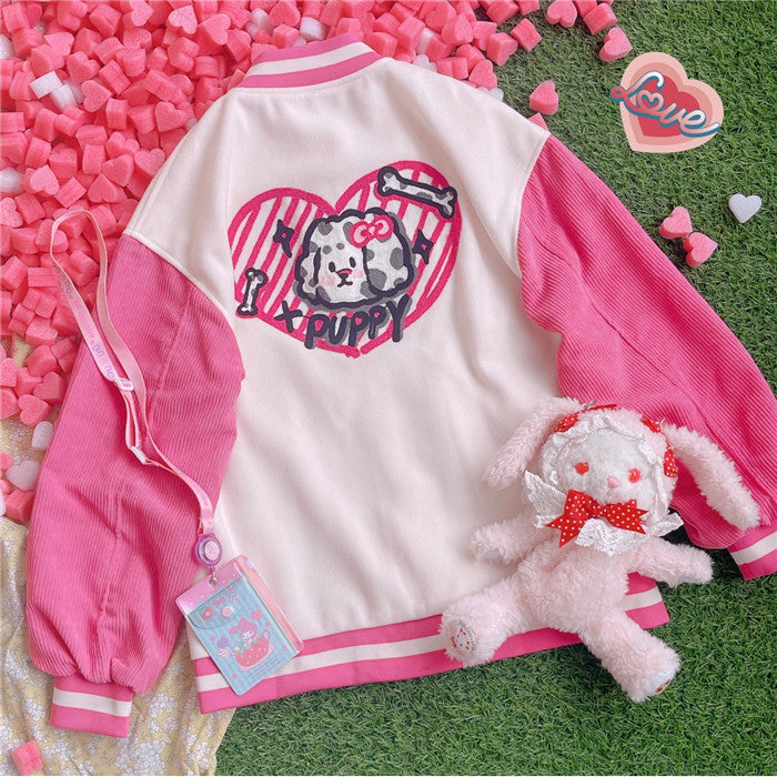 Pink Cartoon Embroidered Jacket  PL52778