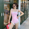 Lovely pink one-piece PL51248