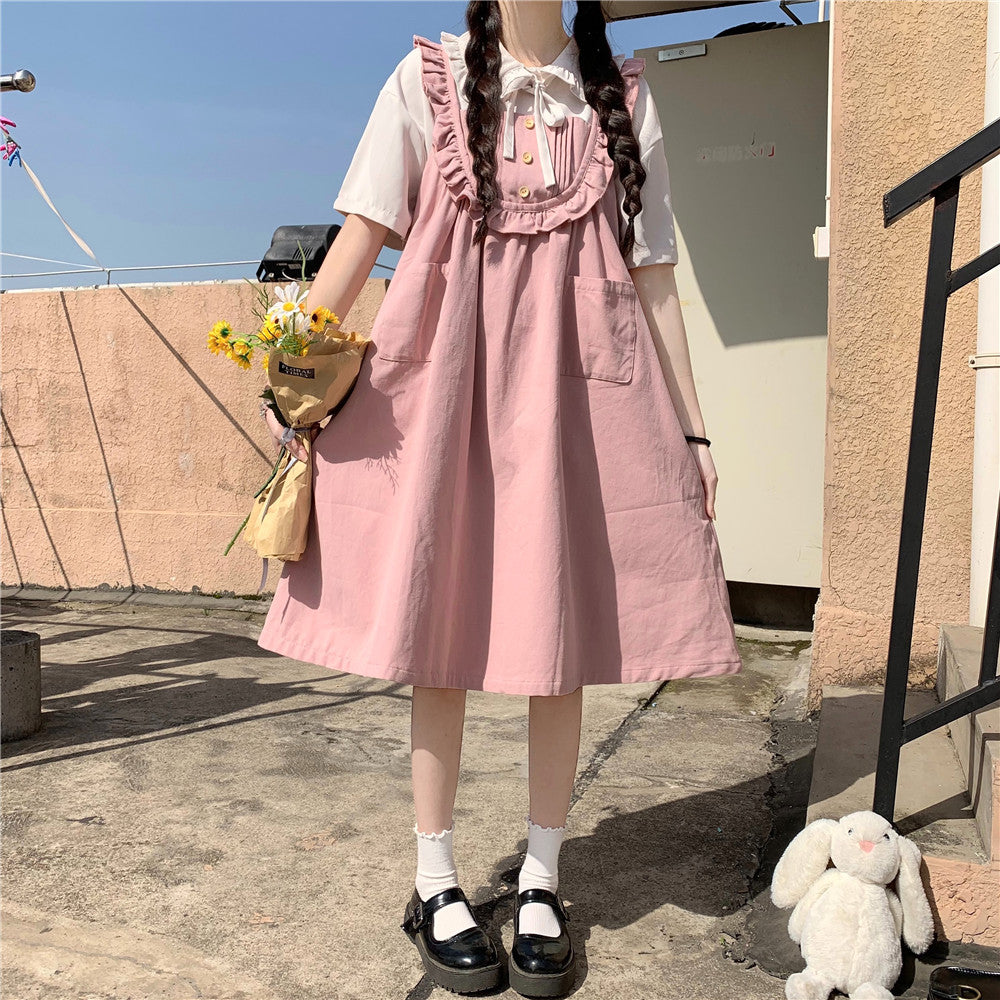 Cute Lolita Sling Dress + Shirt PL51638