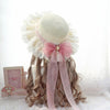 Lolita lace bow straw hat PL21188