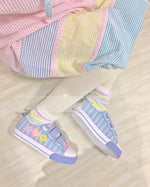 Powder blue canvas shoes PL51084