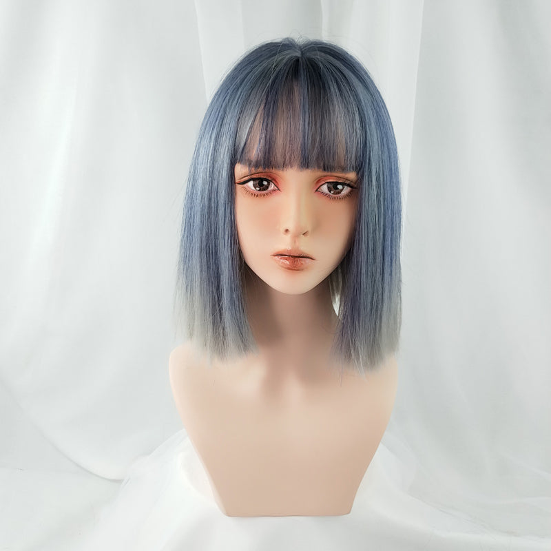 Blue-gray gradient wig PL20656